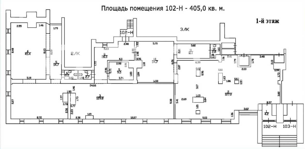 Планировка офиса 405 м², 1 этаж, Жилое здание «г Санкт-Петербург, Просвещения пр-т, 62»